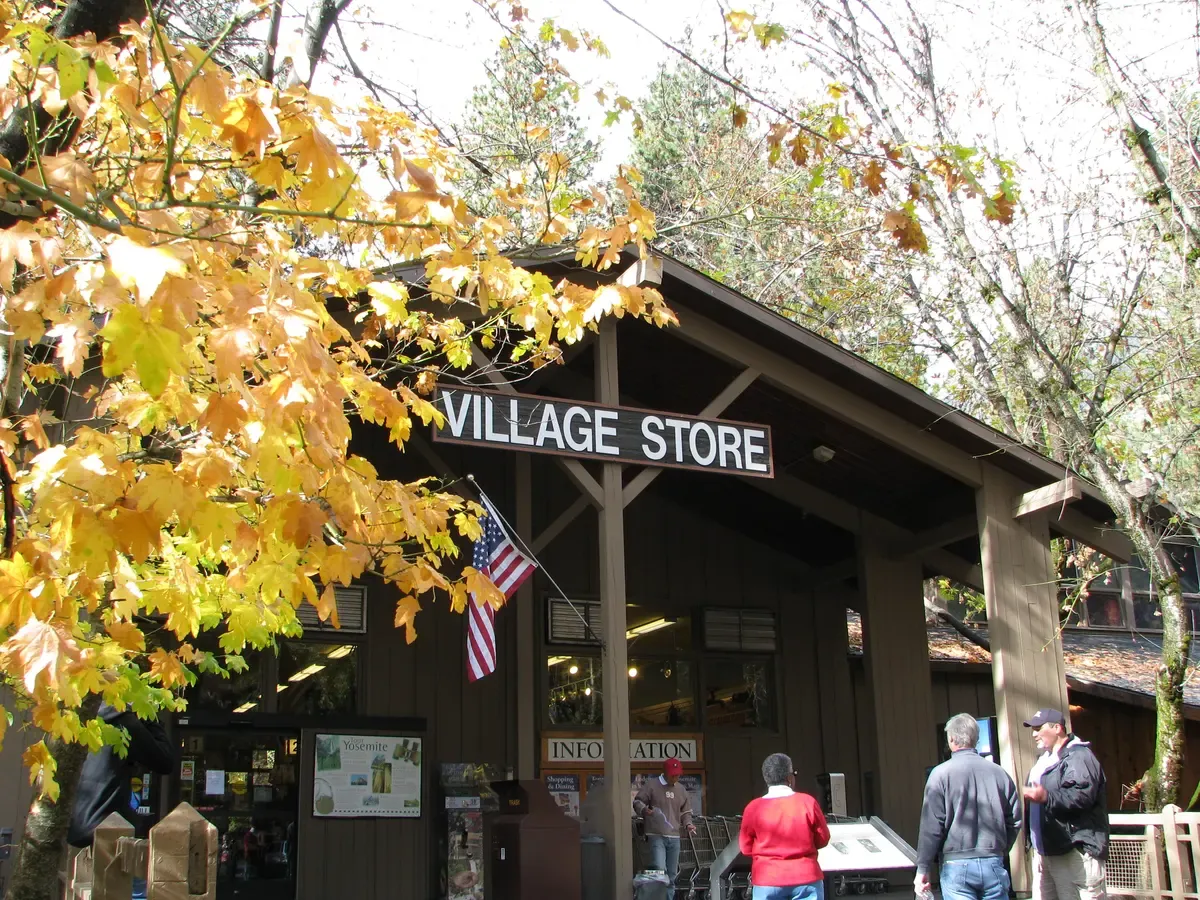 The Yosemite Village Store entrance on a Yosemite tour from San Francisco, California